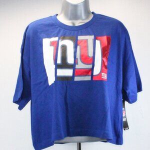 New York Giants Crew Neck Short Sleeve Boxy Crop Top Women's Size Large